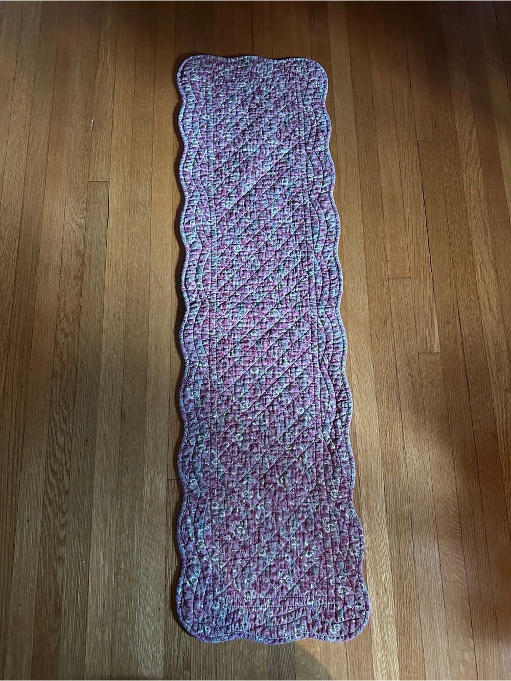 Vtg Cottagecore Good Friends Great Finds Quilted Floral Reversible Table Runner